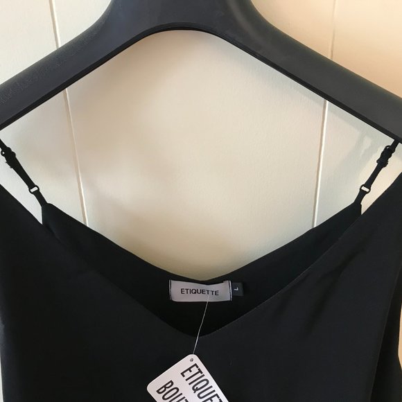 NEW WITH TAG!! Etiquette black camisole top - Picture 4 of 4